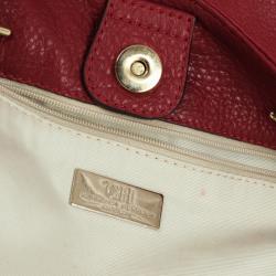 Pre Owned Carolina Herrera Red Monogram Embossed 'New Anna' Tote