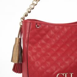 Pre Owned Carolina Herrera Red CH Quilted Leather Tote