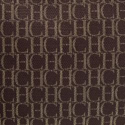 Pre Owned Carolina Herrera Burgundy/Dark Brown Monogram Canvas and Leather Flat Pouch