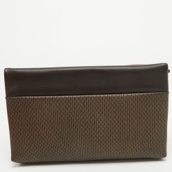 Carolina Herrera Brown/Red Monogram Coated Canvas and Leather Inro Crossbody Bag