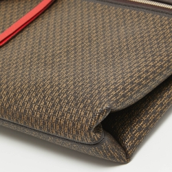 Carolina Herrera Brown/Red Monogram Coated Canvas and Leather Inro Crossbody Bag