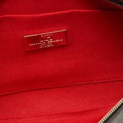 Carolina Herrera Brown/Red Monogram Coated Canvas and Leather Inro Crossbody Bag