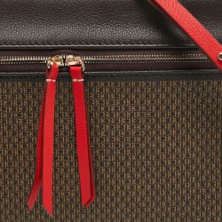 Carolina Herrera Brown/Red Monogram Coated Canvas and Leather Inro Crossbody Bag