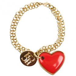 Pre Owned Carolina Herrera Heart Gold-Tone Bracelet 18CM