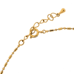Carolina Herrera Faux Pearl Gold Tone CH Station Necklace