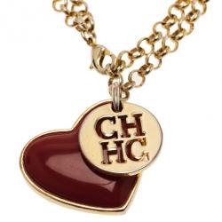 Pre Owned Carolina Herrera Heart Gold-Tone Bracelet 18CM