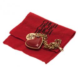 Pre Owned Carolina Herrera Heart Gold-Tone Bracelet 18CM