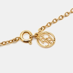 Carolina Herrera  CH Floral Faux Pearl Gold Tone Long Necklace