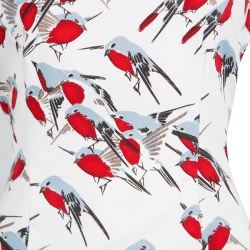 Pre Owned فستان كارولينا هيريرا أبيض مطبوع بلا أكمام M