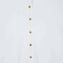 Pre Owned Carolina Herrera White Knit Cardigan XS