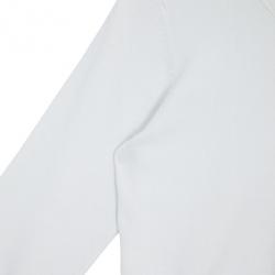 Pre Owned Carolina Herrera White Knit Cardigan XS