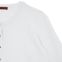 Pre Owned Carolina Herrera White Knit Cardigan XS