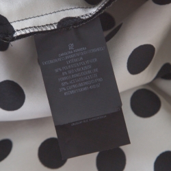 Pre Owned Carolina Herrera Monochrome Polka Dot Strapless Evening Gown S
