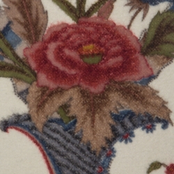 Pre Owned Carolina Herrera Beige Felted Wool Floral Print Sheath Skirt M