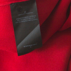 Pre Owned CH Carolina Herrera Red Stretch Knit Bow Detail A Line Skater Dress M