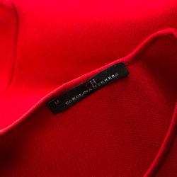 Pre Owned CH Carolina Herrera Red Stretch Knit Bow Detail A Line Skater Dress M