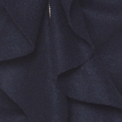 Pre Owned CH Carolina Herrera Navy Blue Fleece Wool Ruffle Detail Zip Front Jacket M