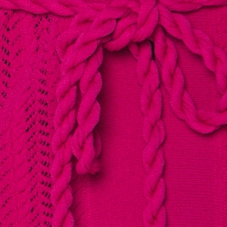 Pre Owned Carolina Herrera Fuschia Pink Crochet Knit Belted Cardigan S