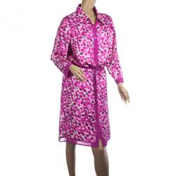 Pre Owned Carolina Herrera Floral Print Shirt Dress L