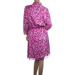 Pre Owned Carolina Herrera Floral Print Shirt Dress L