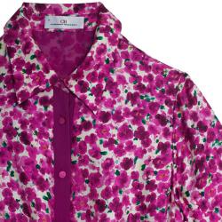 Pre Owned Carolina Herrera Floral Print Shirt Dress L