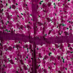 Pre Owned Carolina Herrera Floral Print Shirt Dress L