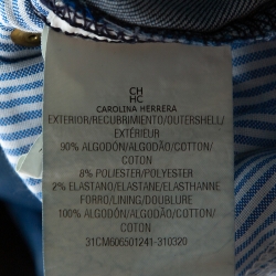 Pre Owned Carolina Herrera Blue Denim Frayed Detail Skinny Jeans M