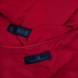 Carolina Herrera Red Silk Gown M