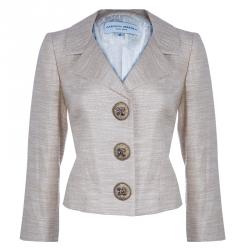 Carolina Herrera Beige Metallic Pant Suit M