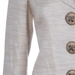 Carolina Herrera Beige Metallic Pant Suit M