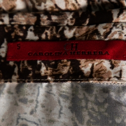 مملوكة مسبقًا CH Carolina Herrera Brown Python Printed Top S