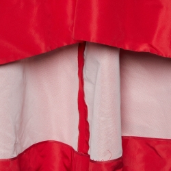 Carolina Herrera Red Silk Off-The-Shoulder Gown L