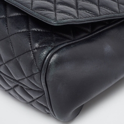 Carolina Herrera Black Quilted Leather Flap Chain Shoulder Bag