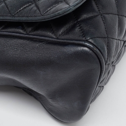 Carolina Herrera Black Quilted Leather Flap Chain Shoulder Bag
