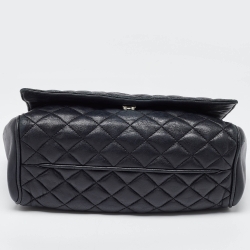 Carolina Herrera Black Quilted Leather Flap Chain Shoulder Bag