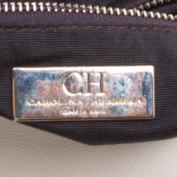 Pre Owned Carolina Herrera Black/Brown Leather New Baltazar Flap Shoulder Bag