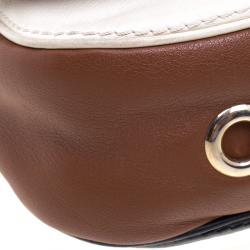 Pre Owned Carolina Herrera Black/Brown Leather New Baltazar Flap Shoulder Bag