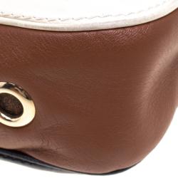 Pre Owned Carolina Herrera Black/Brown Leather New Baltazar Flap Shoulder Bag