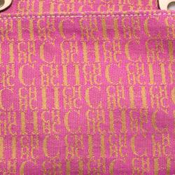 Pre Owned Carolina Herrera Peach Monogram Leather Andy Boston Bag