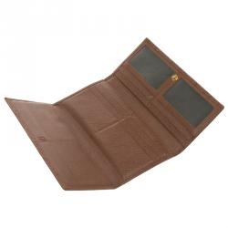 Pre Owned Carolina Herrera Brown Monogram Leather Continental Wallet