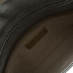 Pre Owned Carolina Herrera Metallic Grey Leather Shoulder Bag