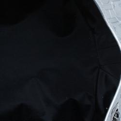 Pre Owned Carolina Herrera Silver Metallic Leather Poppy Tote