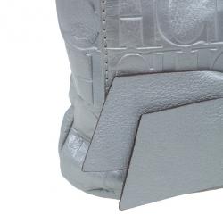 Pre Owned Carolina Herrera Silver Metallic Leather Audrey Bag