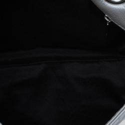 Pre Owned Carolina Herrera Silver Metallic Leather Audrey Bag