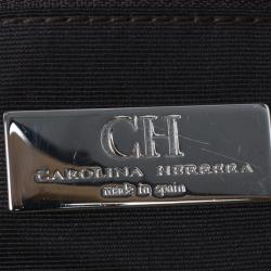 Pre Owned Carolina Herrera Silver Metallic Leather Audrey Bag
