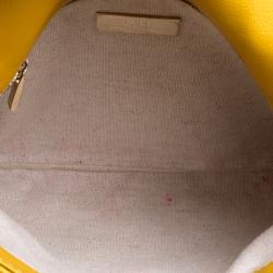 Pre Owned Carolina Herrera Yellow Leather Envelope Shoulder Bag