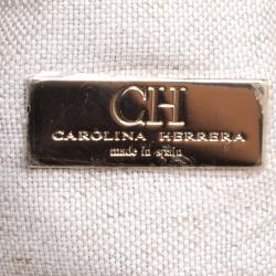 Pre Owned Carolina Herrera Yellow Leather Envelope Shoulder Bag