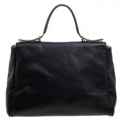 Pre Owned Carolina Herrera Black Leather Shoulder Bag