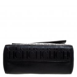 Pre Owned Carolina Herrera Black Leather Shoulder Bag