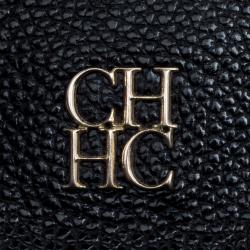 Pre Owned Carolina Herrera Black Leather Shoulder Bag